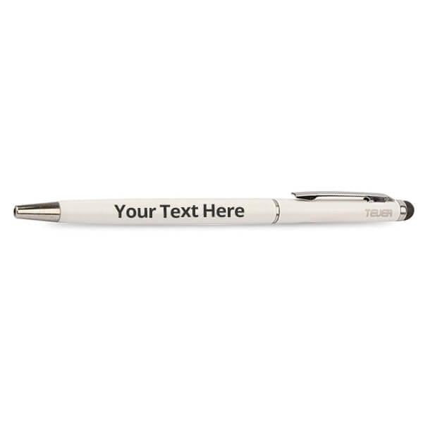 Glossy White Customized Teuer Slim Body Pen