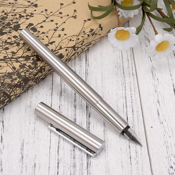 Silver Customized Gold Leaf Fountain Pen