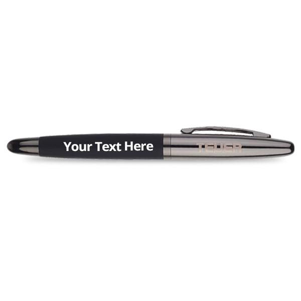 Black Teuer Customized Metal Roller Ball Pen
