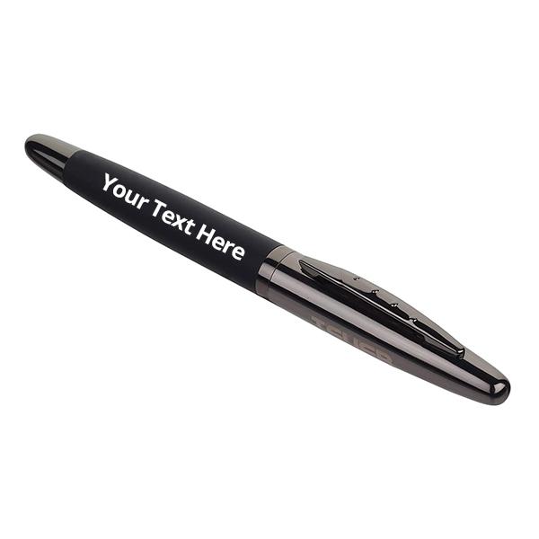 Black Teuer Customized Metal Roller Ball Pen