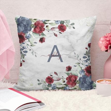 Flower Design Name  Customized Photo Printed Cushion