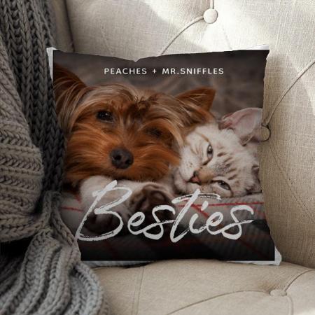 Pet Friends BFF Design Customized Photo Printed Cushion
