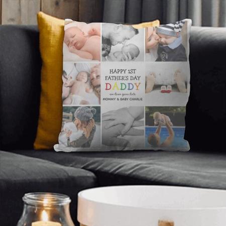 Multi Photo Collage for Father  Customized Photo Printed Cushion