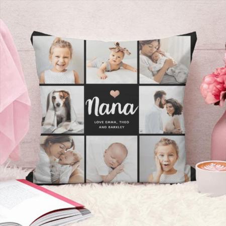 Photo Collage with Heart Design Customized Photo Printed Cushion