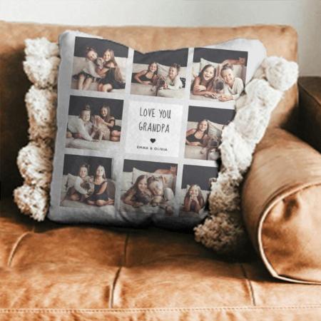 Love You Design with Photo Collage Customized Photo Printed Cushion