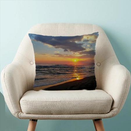 Sunset at the Beach Design  Customized Photo Printed Cushion