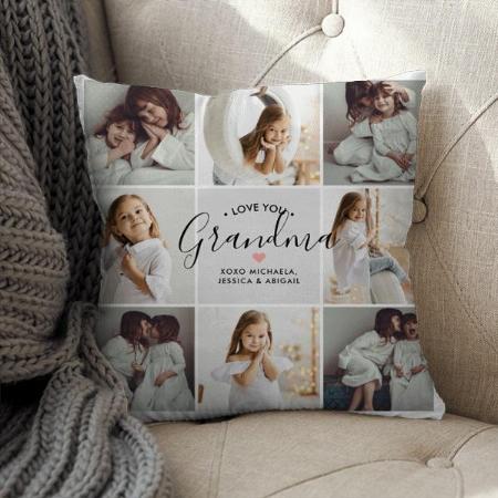 Love You Grandma Photo collage Customized Photo Printed Cushion