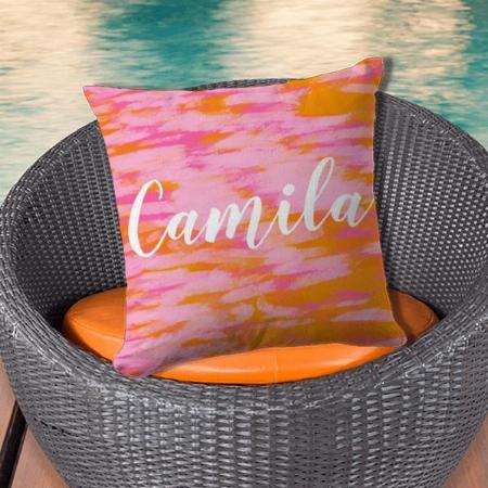 Cute Abstract Watercolor Pink Orange Customized Photo Printed Cushion