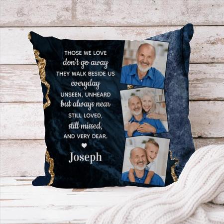 In Loving Memory Personalized 3 Picture Memorial Customized Photo Printed Cushion