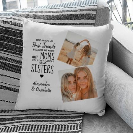 Best Friends Friendship Quote Photo Customized Photo Printed Cushion