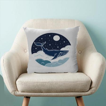 Whale Design Customized Photo Printed Cushion