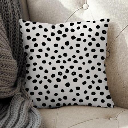 Black Dotted Design Customized Photo Printed Cushion