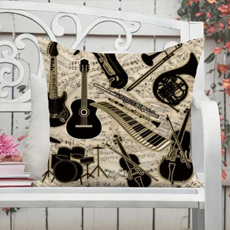 Music Instruments Design Customized Photo Printed Cushion