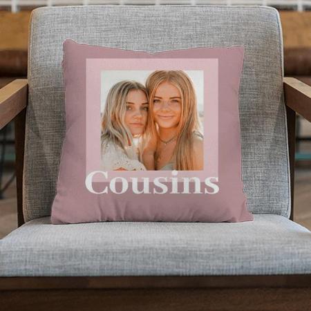 Modern Pink Cousins Photo Customized Photo Printed Cushion
