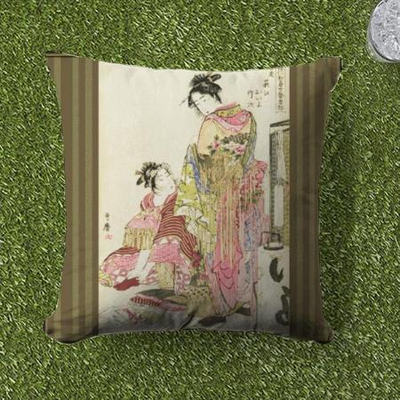Female Painting Design Customized Photo Printed Cushion