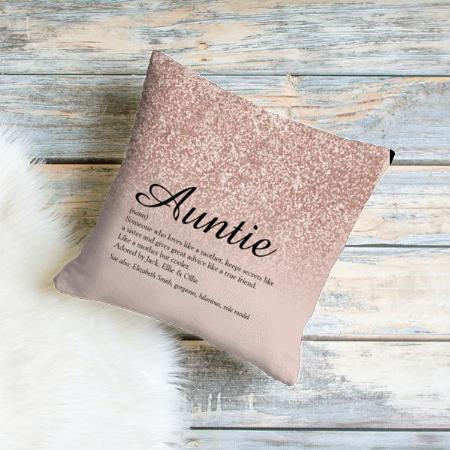 Rose Gold Glitter with Qoutes Customized Photo Printed Cushion