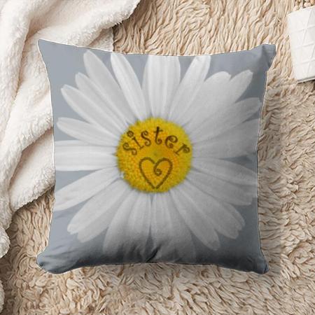 Flower Design for Sister Customized Photo Printed Cushion