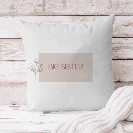 Sister with Flower Design Customized Photo Printed Cushion