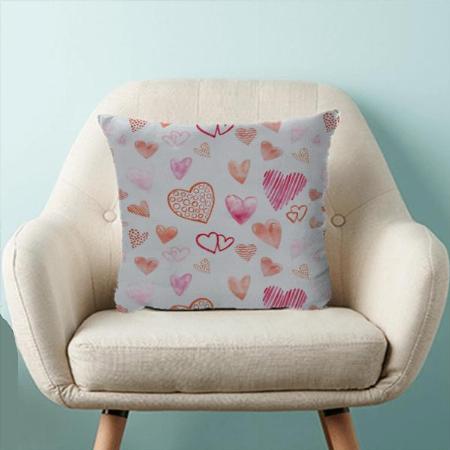 Hearts Design Customized Photo Printed Cushion