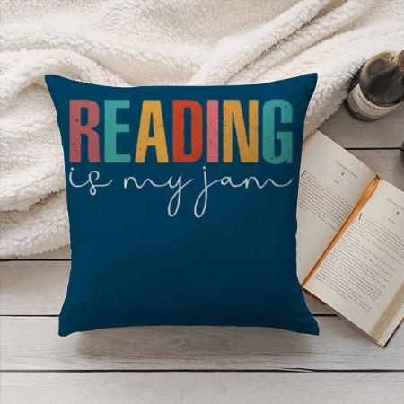 Reading Is My Jam Customized Photo Printed Cushion