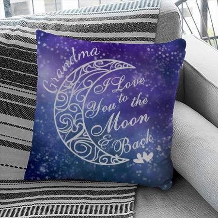 I Love U to the Moon & Back Customized Photo Printed Cushion