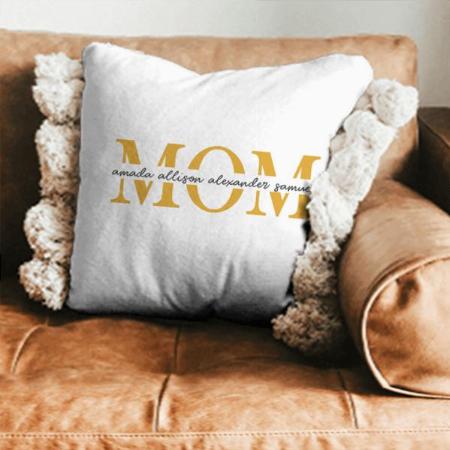 Mom Throw Pillow with Children's Name Customized Photo Printed Cushion