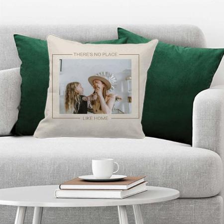 Modern Grey & Beige Family Photo Customized Photo Printed Cushion