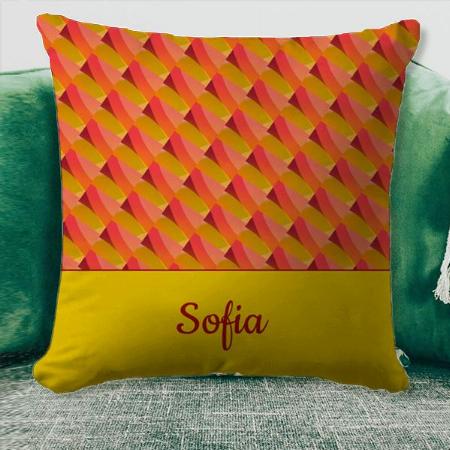 Geometric Pattern Fuchsia Customized Photo Printed Cushion