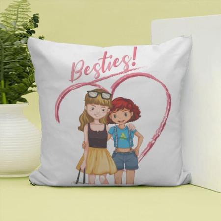Besties Design Customized Photo Printed Cushion