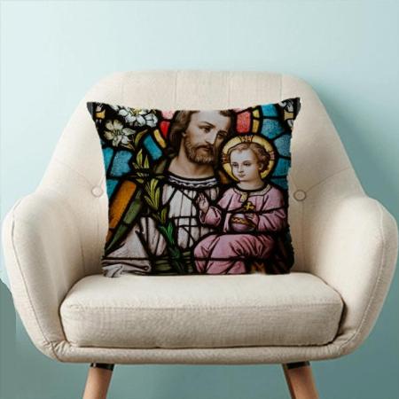 St Joseph Catholic Design Customized Photo Printed Cushion