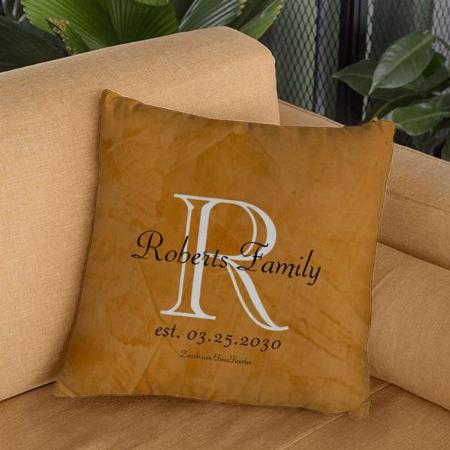 Your Own Tanned Faux Leather Monogram Customized Photo Printed Cushion