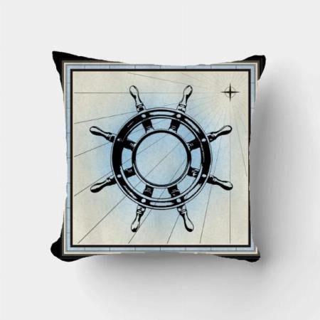 Ship's Wheel Design Customized Photo Printed Cushion