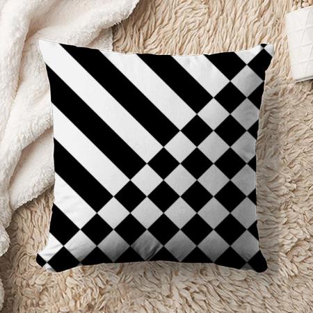 Line and Boxes Pattern Design Customized Photo Printed Cushion
