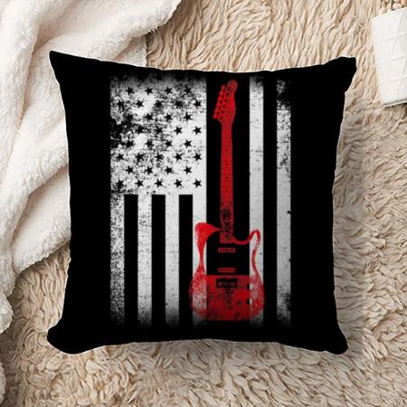 Guitar Design Customized Photo Printed Cushion