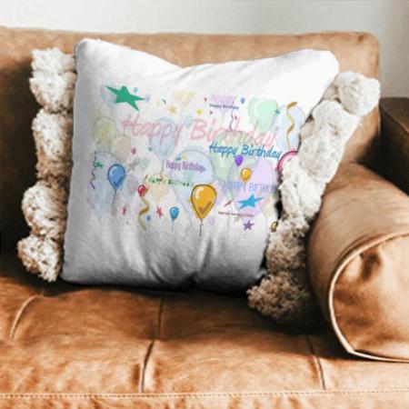 Happy Birthday Customized Photo Printed Cushion