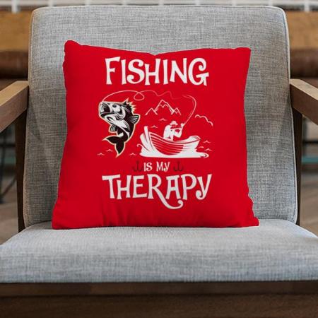 Fishing is My Therapy Customized Photo Printed Cushion