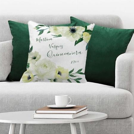 Wild Roses and Greenery Customized Photo Printed Cushion