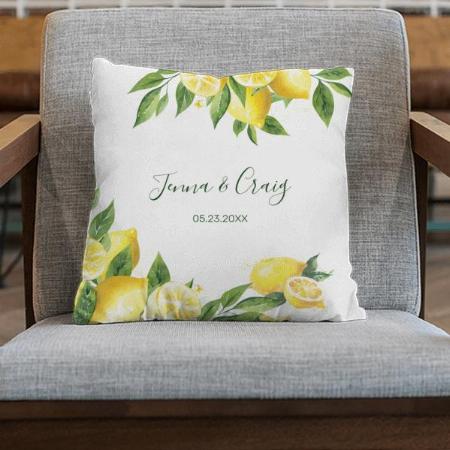 Lemon Watercolor Special Occasion Customized Photo Printed Cushion