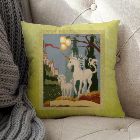 Unicorn Design Customized Photo Printed Cushion