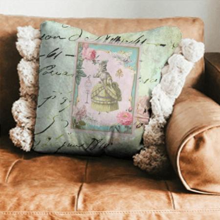 Victorian Era Design Customized Photo Printed Cushion