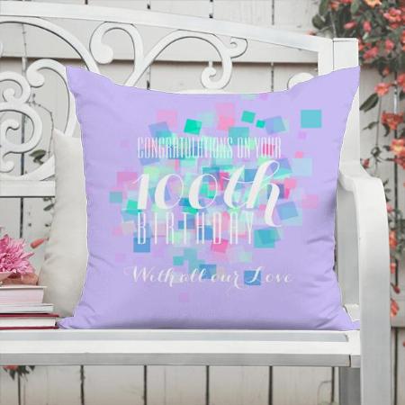 Mauve Pastel Colors Birthday Customized Photo Printed Cushion