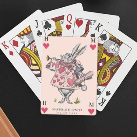Vintage Alice in Wonderland Rabbit Customized Photo Printed Playing Cards