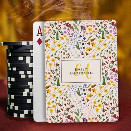Floral Colorful Wildflower Design Customized Photo Printed Playing Cards