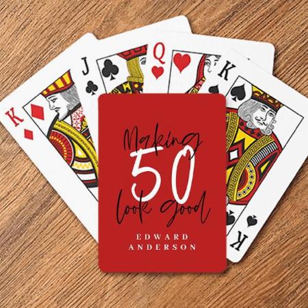 Making 50 look Good Chic Colorful Birthday Customized Photo Printed Playing Cards