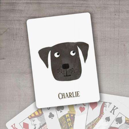 Funny Black Dog Design Customized Photo Printed Playing Cards