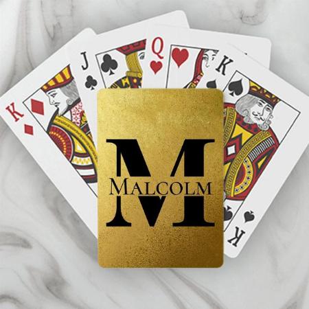 Gold Monogram  Customized Photo Printed Playing Cards
