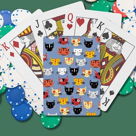 Cartoon Cat Design Customized Photo Printed Playing Cards