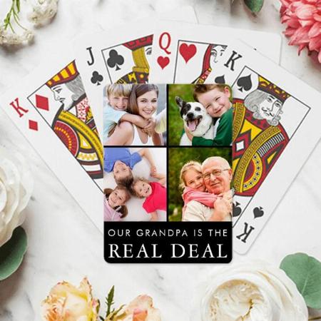 Funny Grandpa Saying Grandchildren Photo Collage Customized Photo Printed Playing Cards