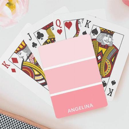 Blush Pink Paint Chips Customized Photo Printed Playing Cards