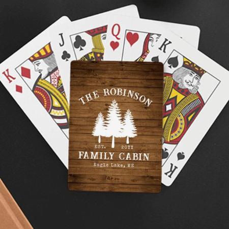 Rustic Trees Wood Plank Printed Design Customized Photo Printed Playing Cards
